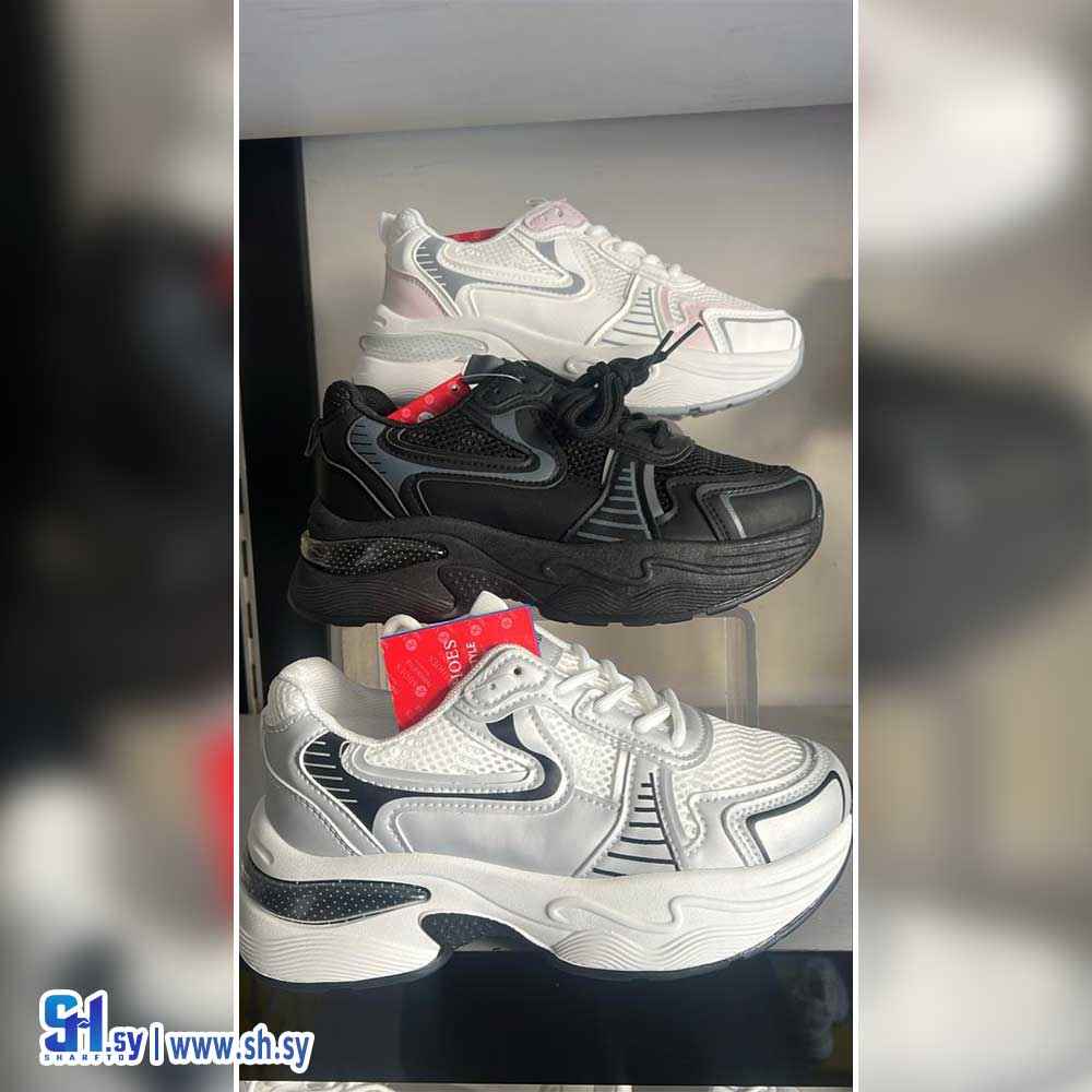 حذاء رياضي قماش عالي (أحذية وايت بلاك)