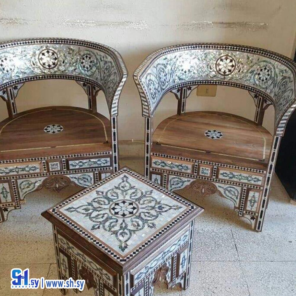 كراسي للضيوف مصدف موديل انجليزي 4 (عصام الحلبي)