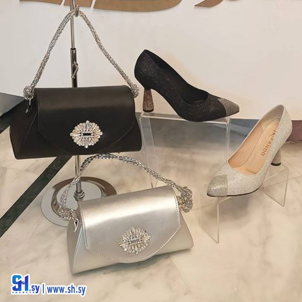 كندرة نسائية كعب ٩ مقصَّبة سهرة  (شوز شيك)