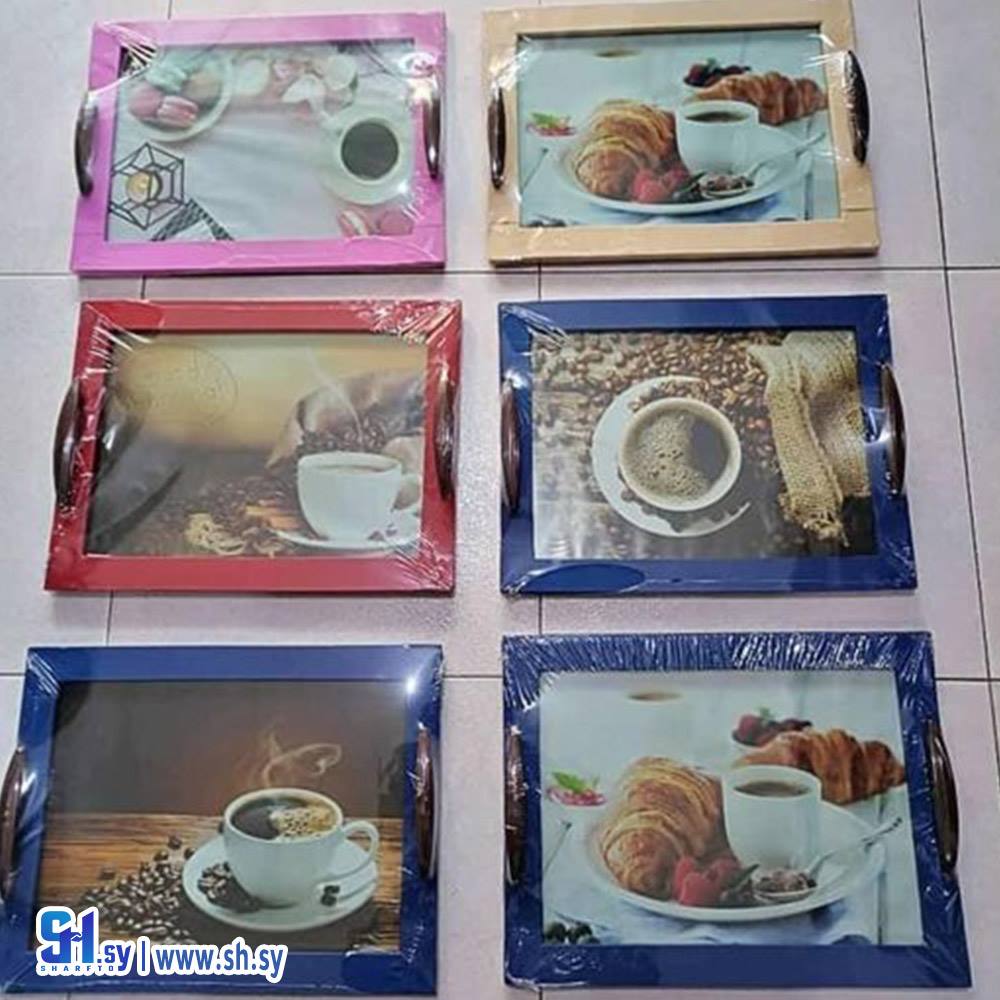 طقم صواني جلد بلور 3 (معرض بلال للأدوات المنزلية)