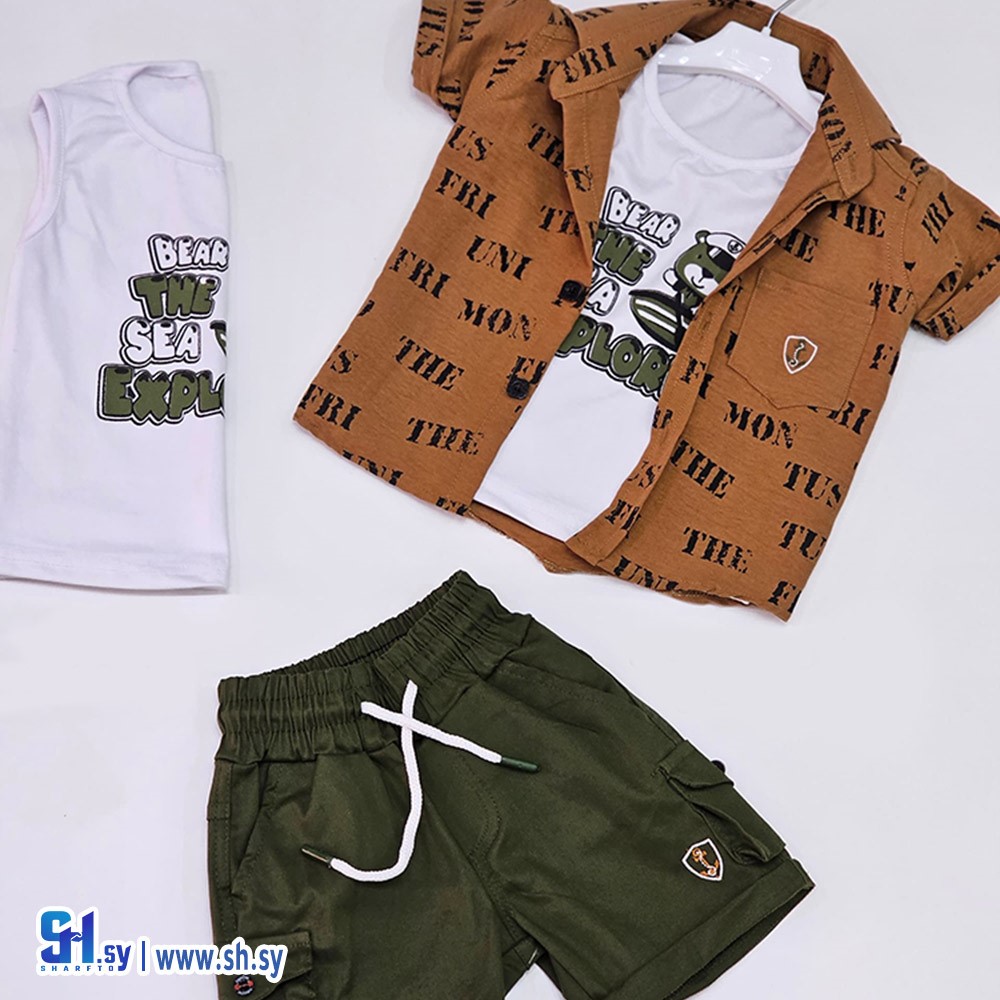 طقم  صبياني 3 قطع موديل 5112 (زمار مود)