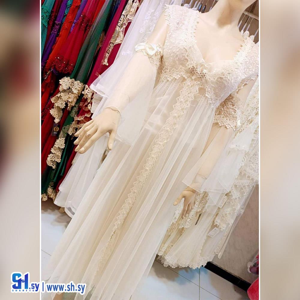 طقم عرايسي بأكمام واسعة (لانجري اي جي)