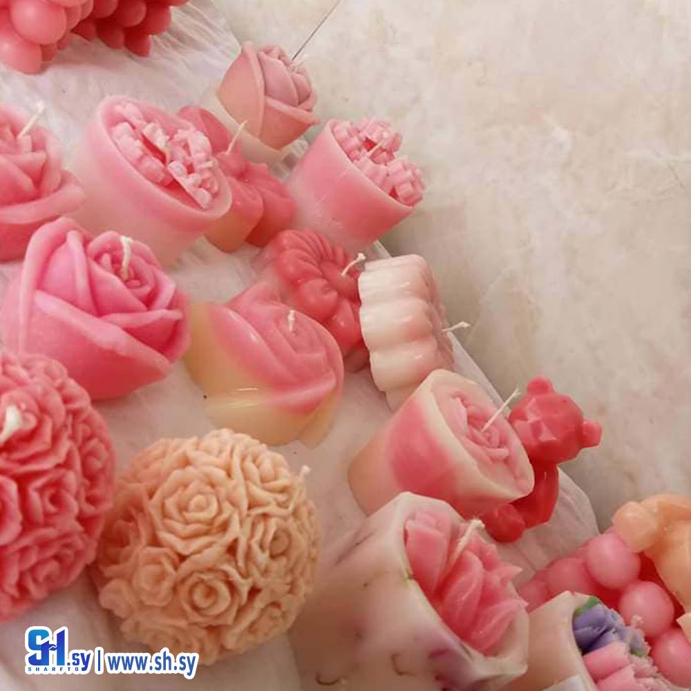 شمع الزهر اللطيف مع الروائح اللطيفه (Sweet scent candle)