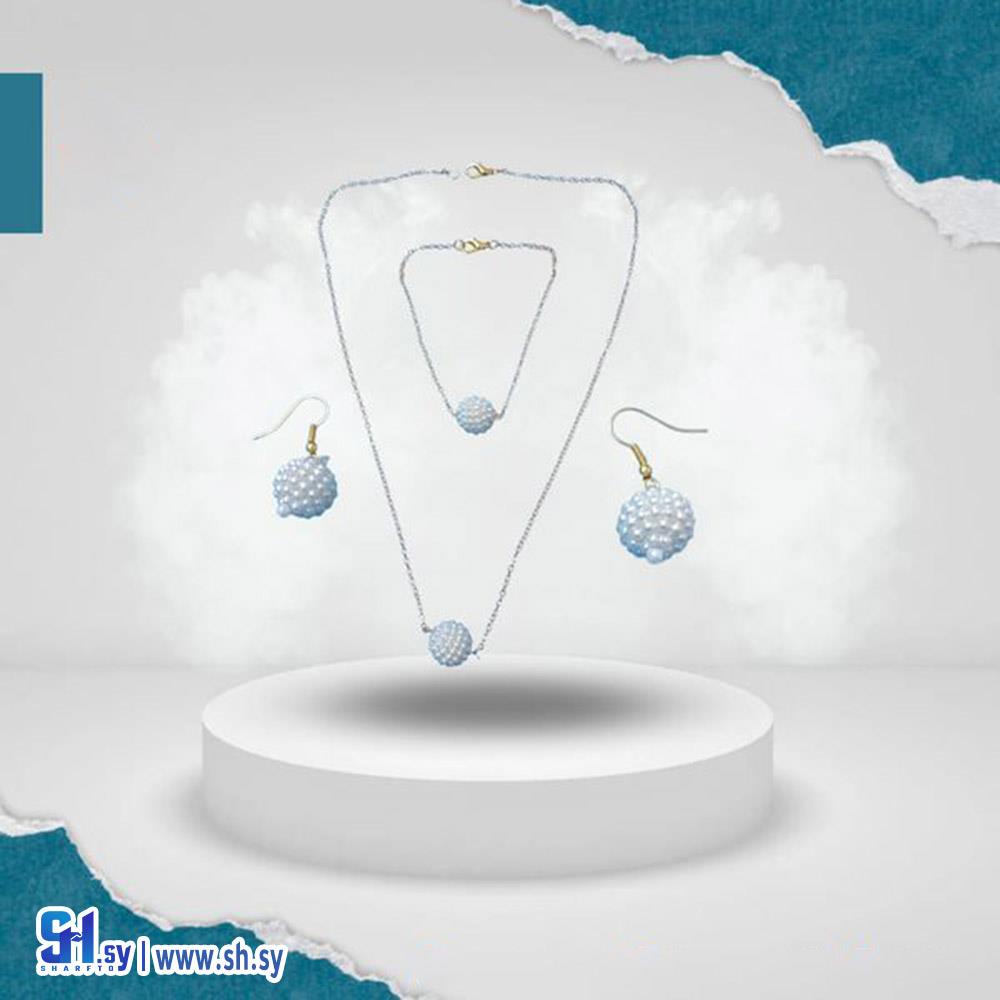 طقم اكسسوار قرط و قلادة و اسوارة (EVA STORE)