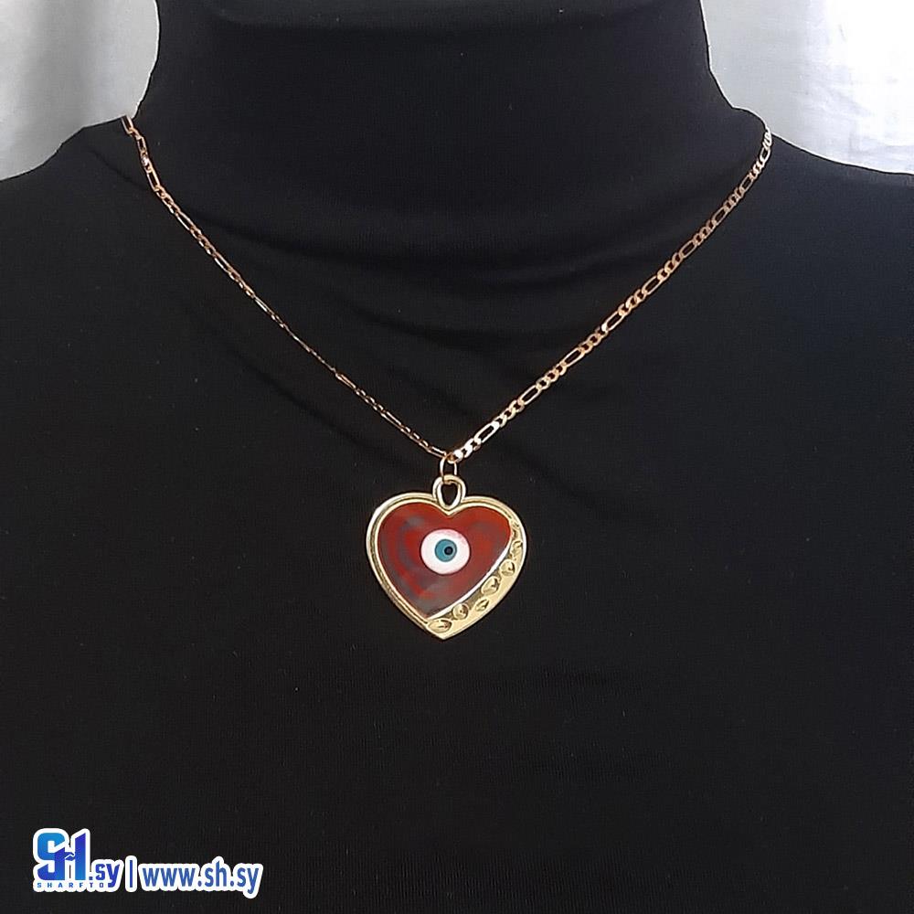 قلادة القلب مع العين الزرقاء (EVA STORE)