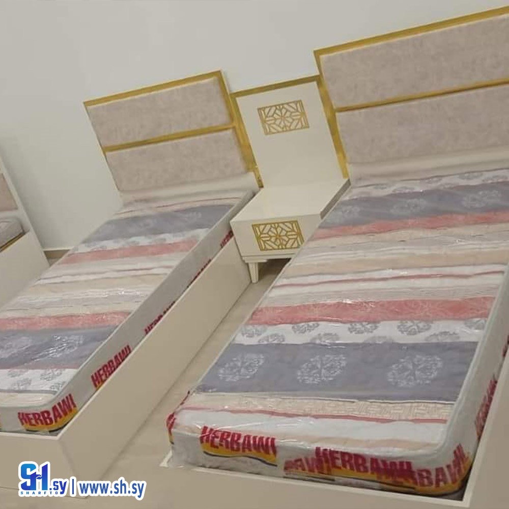 طقم غرفة نوم تخت مفرد موديل 4 (مفروشات عدي)