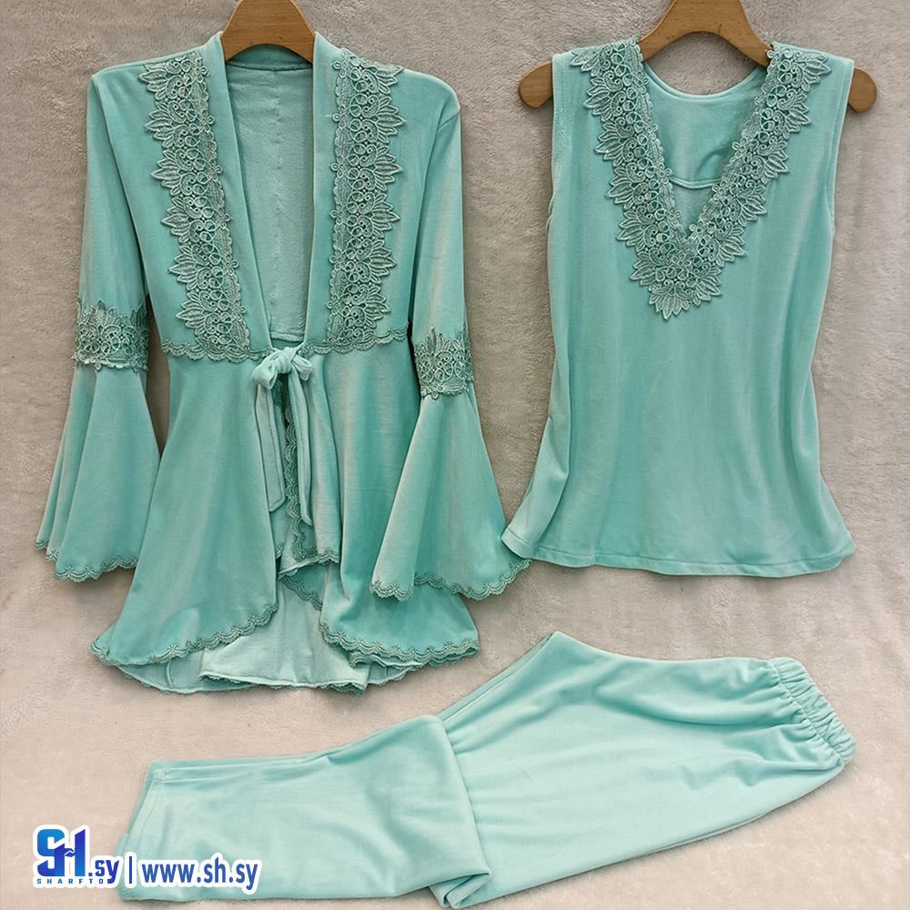 بيجامة مخمل 3 قطع (Girly Lingerie)