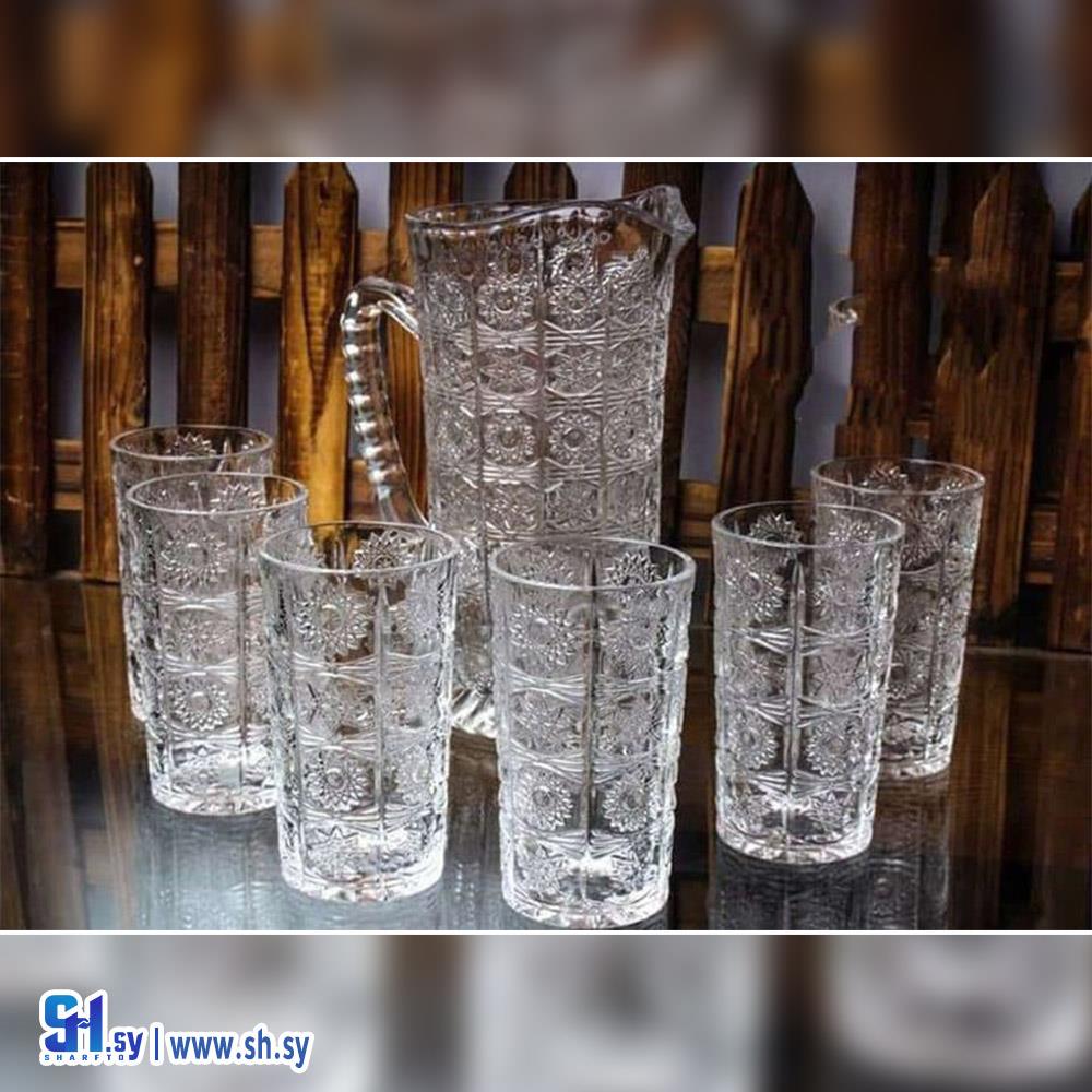 طقم ابريق ماء وكاسات صين بوهيمي (عصرونية زاهر العطري)