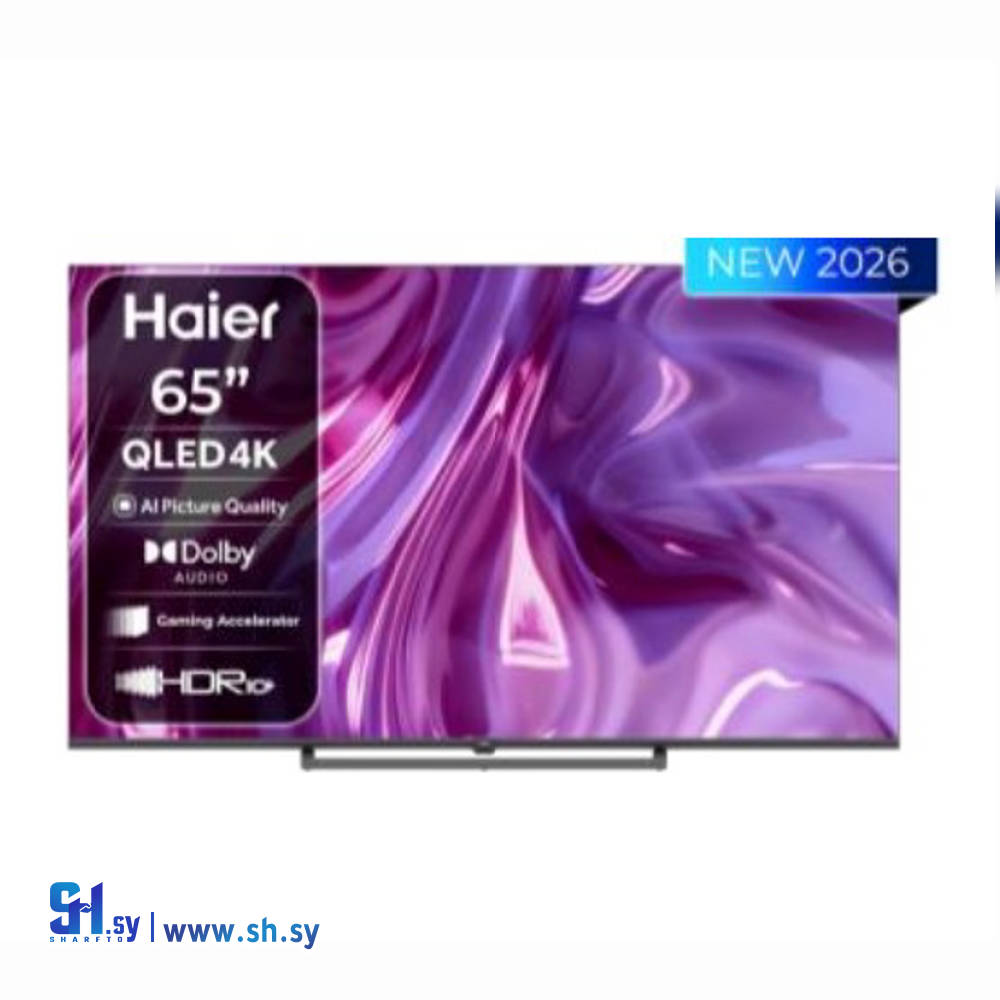 شاشة تلفزيون ذكية مقاس 65 بوصة بدقة UHD 4K ونظام تشغيل Google TV ونظام صوتي متطور (هاير).