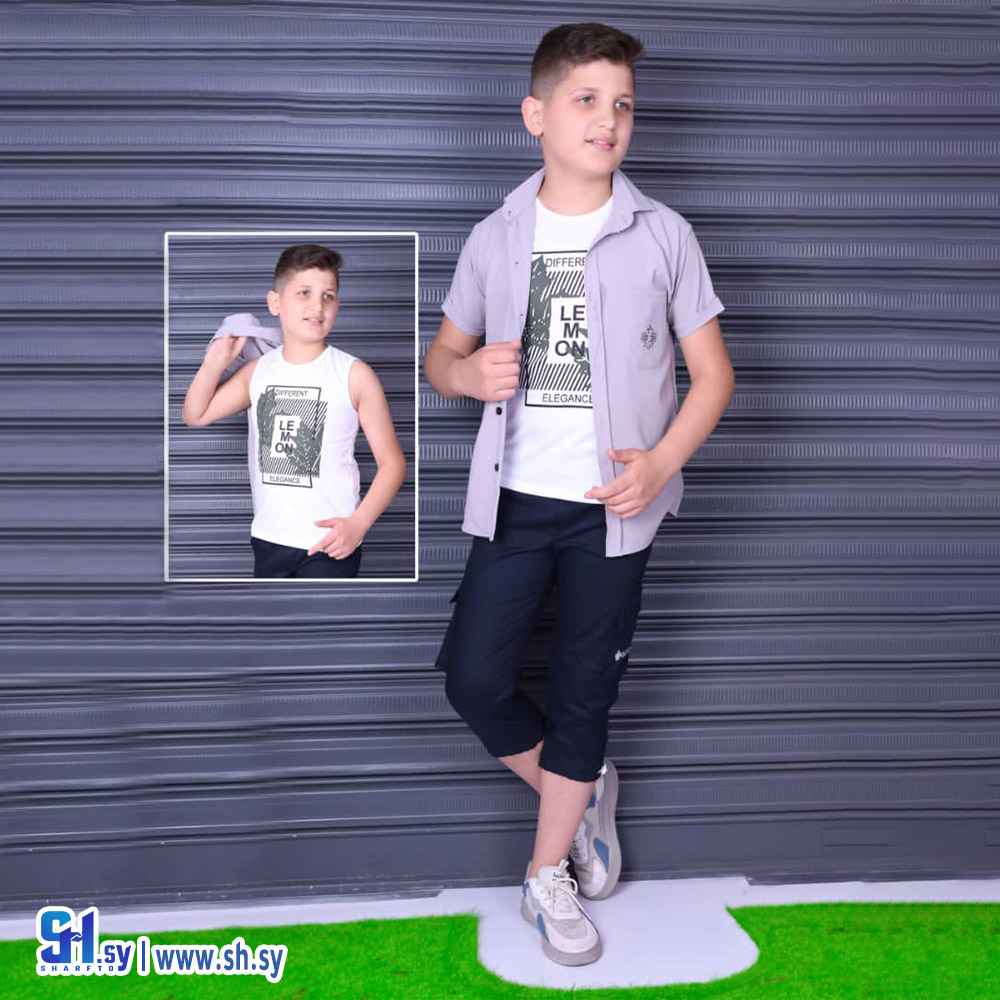 طقم صبياني محير 3 قطع موديل 5298 (زمار مود)