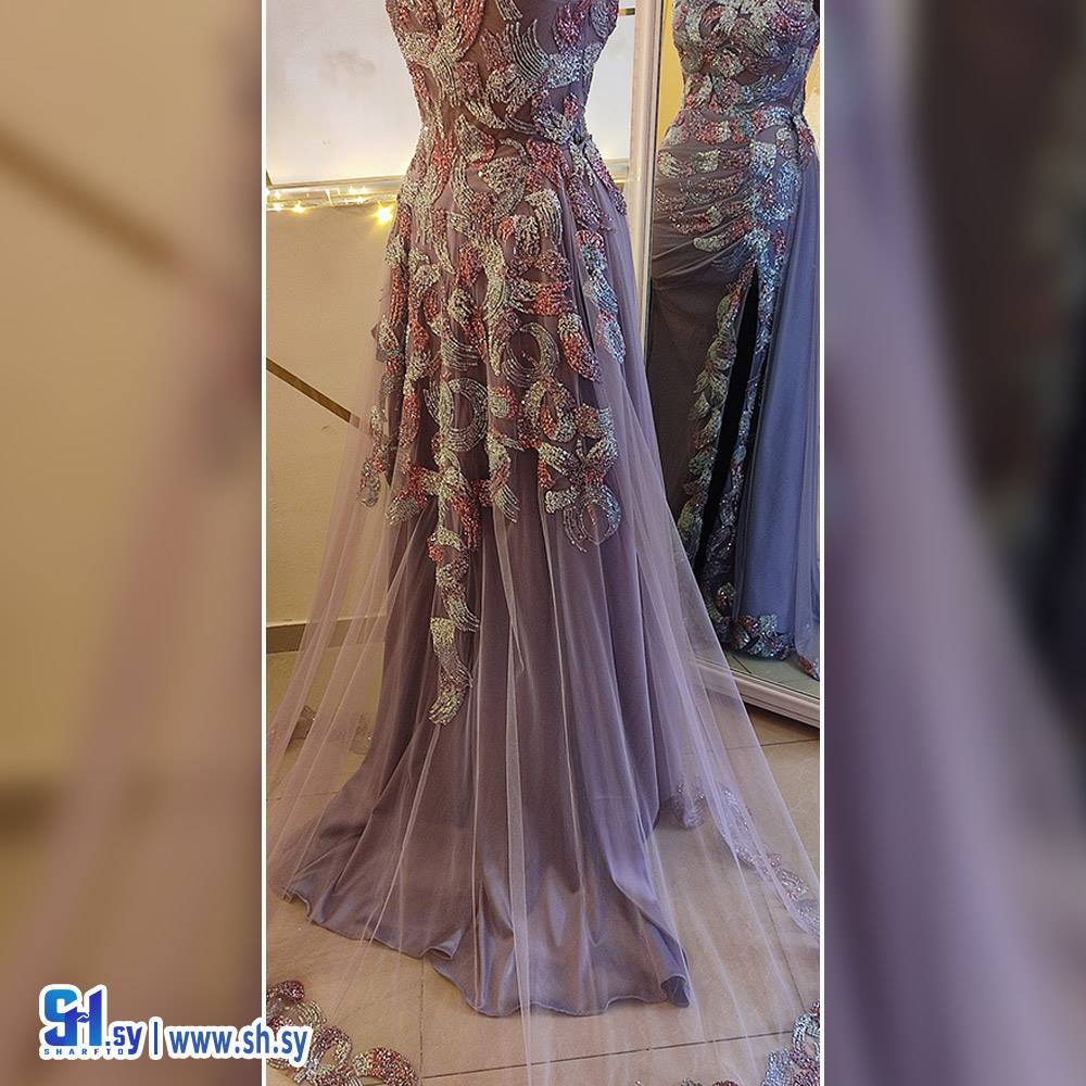 فستان موف شك نول مع شاحط (روفانا ستايل)