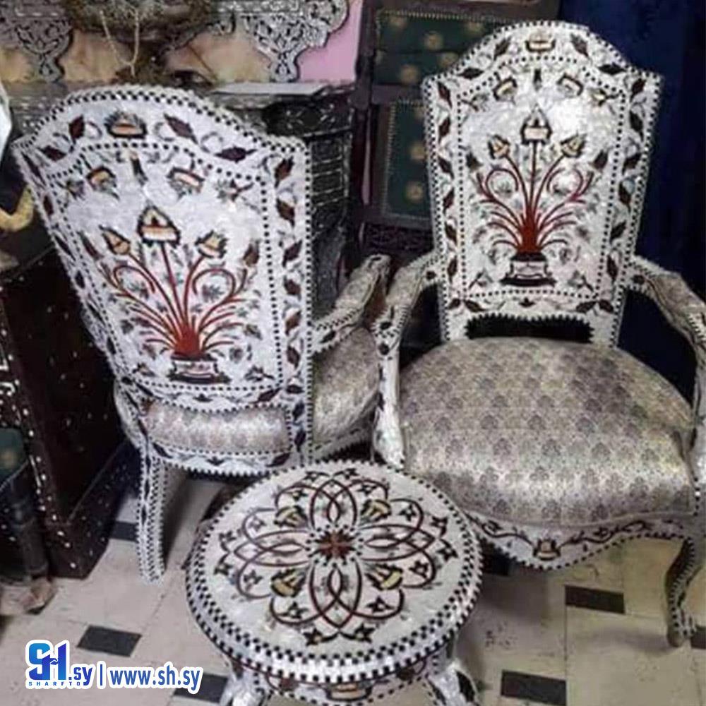 كراسي من الخشب الجوز الطبيعي 6 (عصام الحلبي)