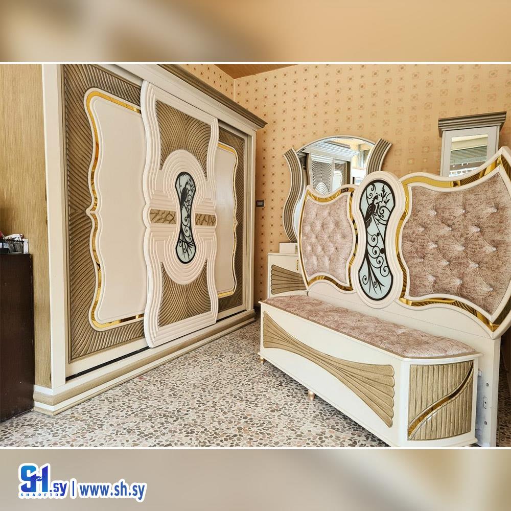 غرفة نوم بألوان متناسقة (مفروشات الأهرام)