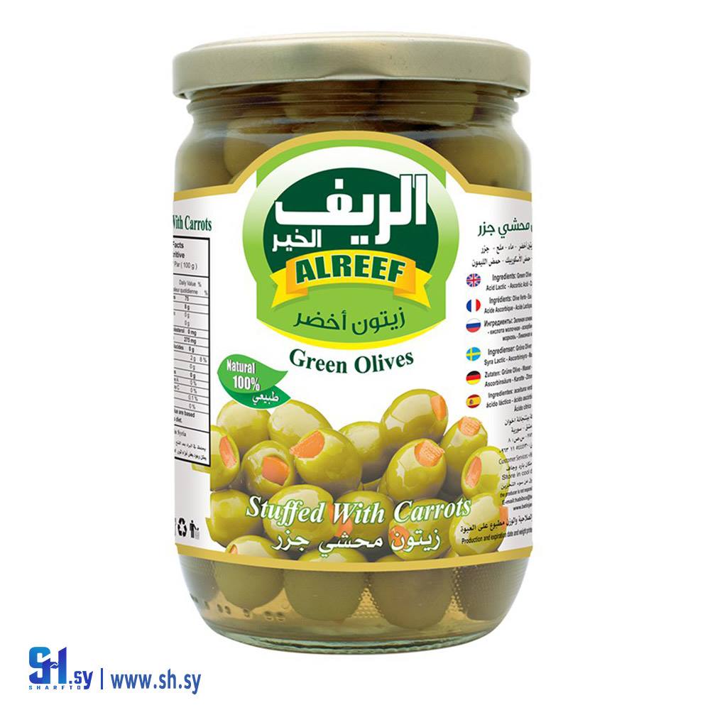 زيتون أخضر محشي جزر  الريف(Betinjaneh)