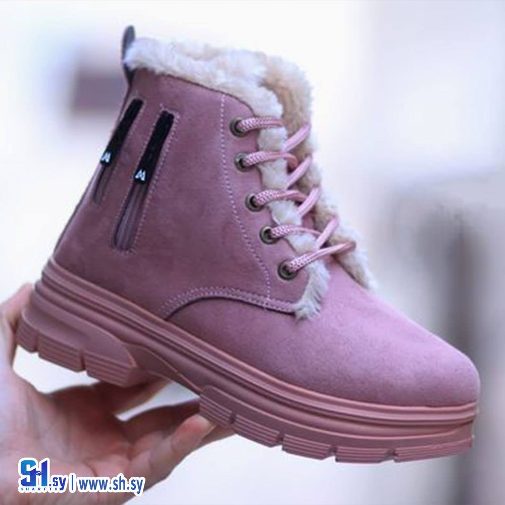 بوط جزمة نسائي فرو نعل بروتان طبي طري (أحذية قبلاوي)