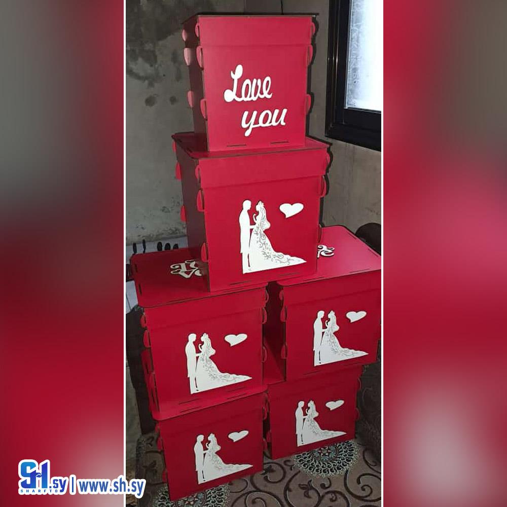 صندوق خشبي لزفاف و الخطوبة (خشبيات العلاء)