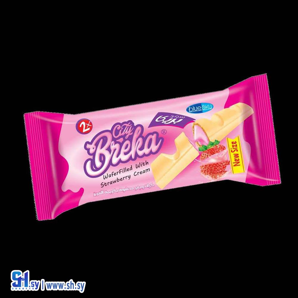 بسكويت سيتي بريكا بالكرات المحشوة بكريمة الفريز (blue sky)
