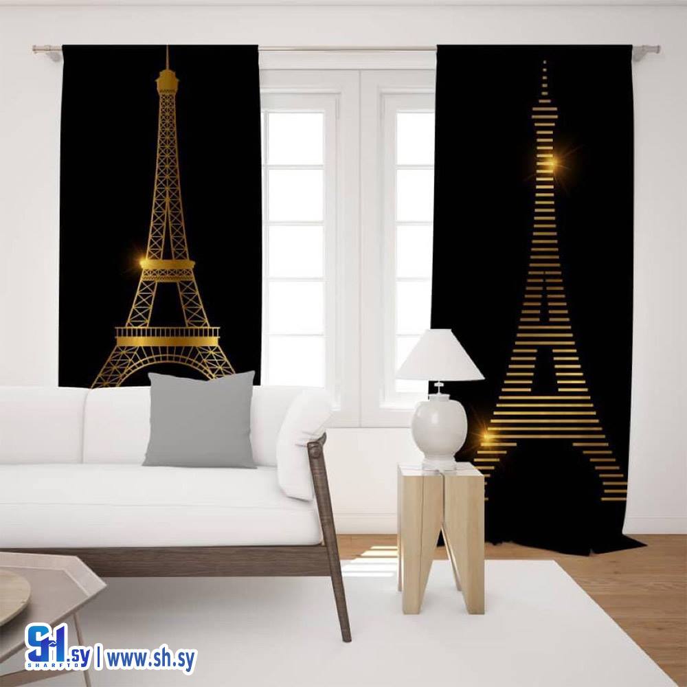 ستارة عصرية 3D برج إيفل (ستائر الصقر)
