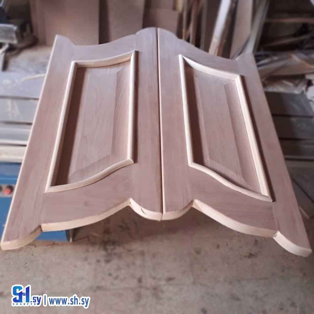 باب درفتين خشب تفصيل (النجار للديكور)