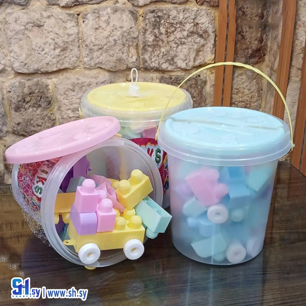 لعبة مكعبات أطفال سطل شفاف مرشميلو الموديل186 (كربوج أخوان)