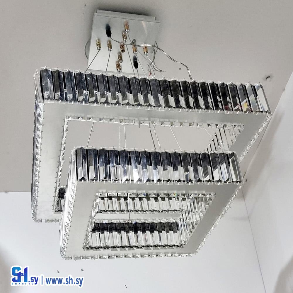 تريا كرستال شكل مربع طبقتين قياس 60x60قياس 38x38إناره شمسية ( يونس للإنارة)