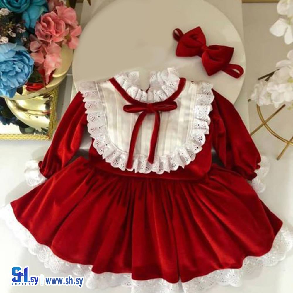 فستان مخمل مبطن بناتي (Mimi Kids)