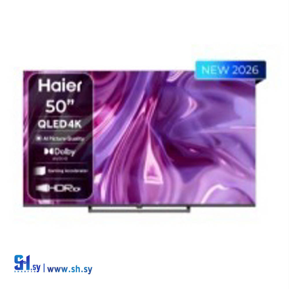 شاشة تلفزيون ذكية مقاس 50 بوصة بدقة UHD 4K ونظام تشغيل Google TV ونظام صوتي متطور (هاير).