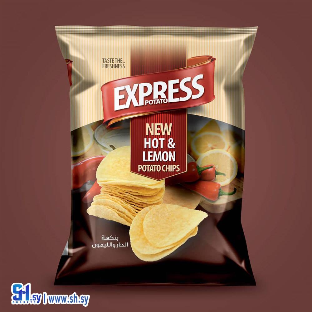 شيبس اكسبريس بوتيتو بنكهة الحار والليمون (Express Chips)