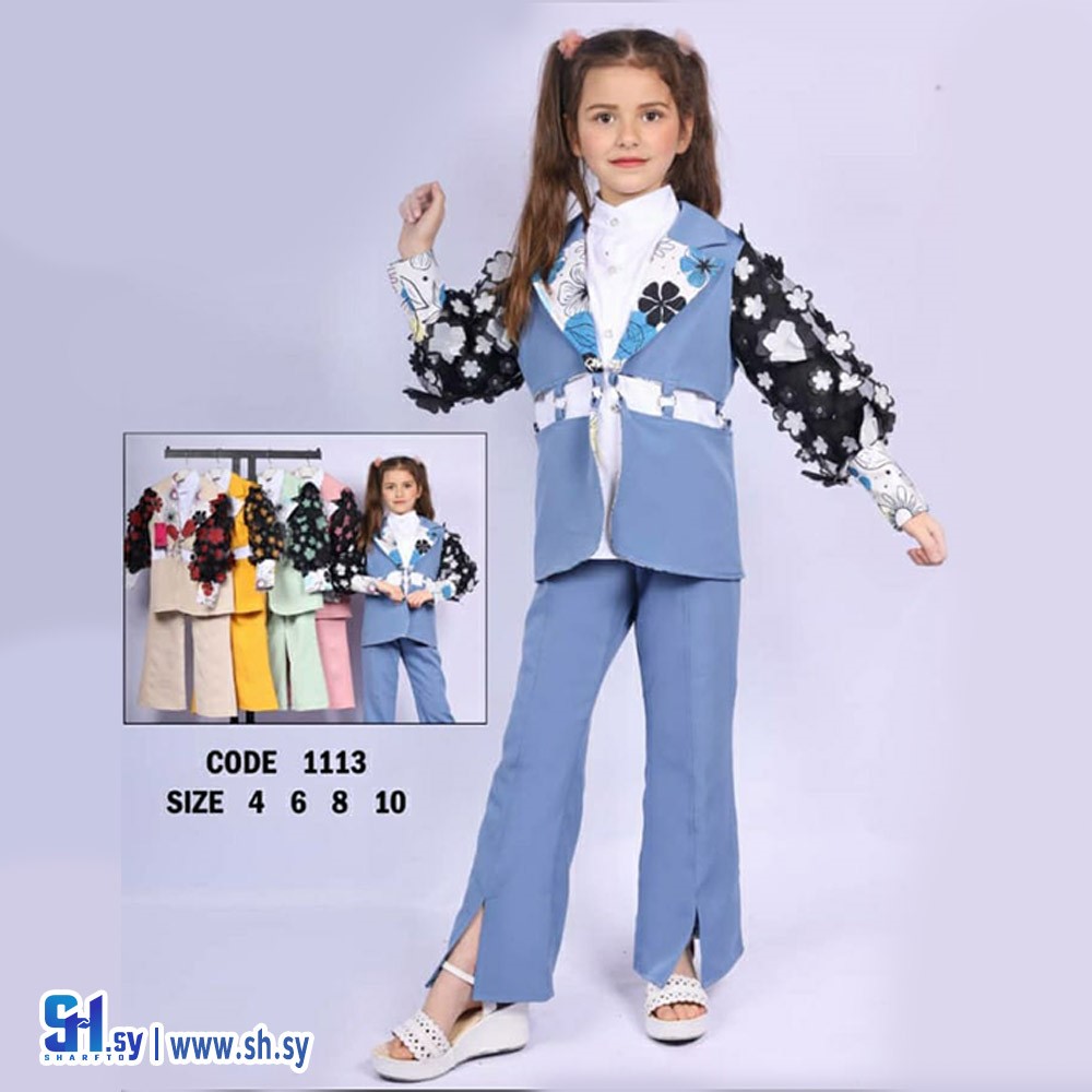 طقم بناتي موديل 1113 (قزموز للألبسة)