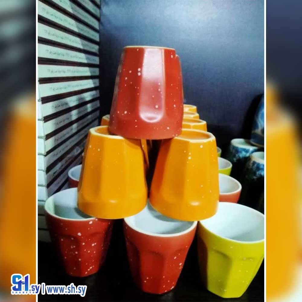 طقم كاسات ملون  (القلعة للأدوات المنزلية)