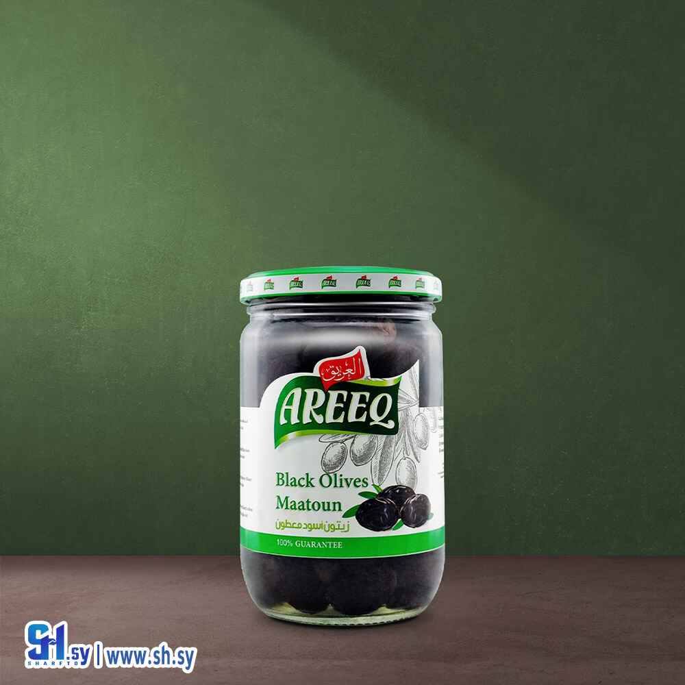 زيتون أسود معطون 600غ عبوة زجاج (العريق)