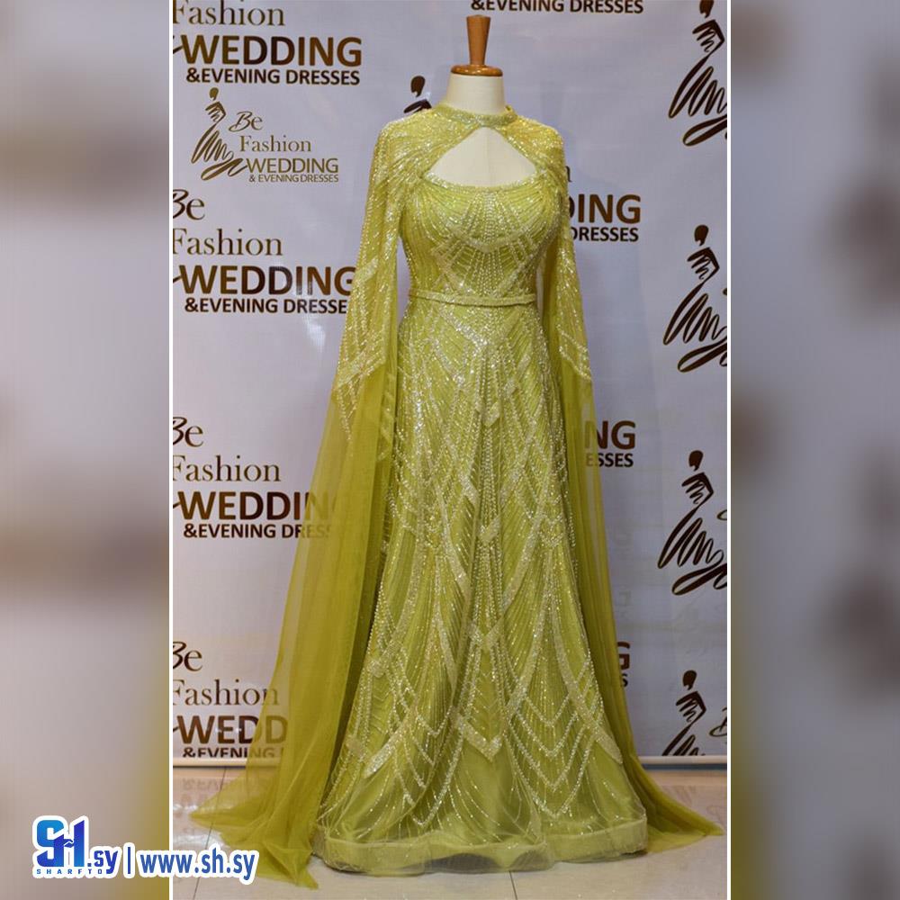 فستان بأكمام طويلة وعريضة (be fashion)