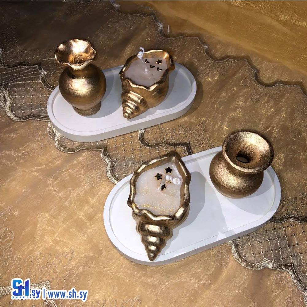 شمع معطر مع علب فخار صدف (Amra Gift)