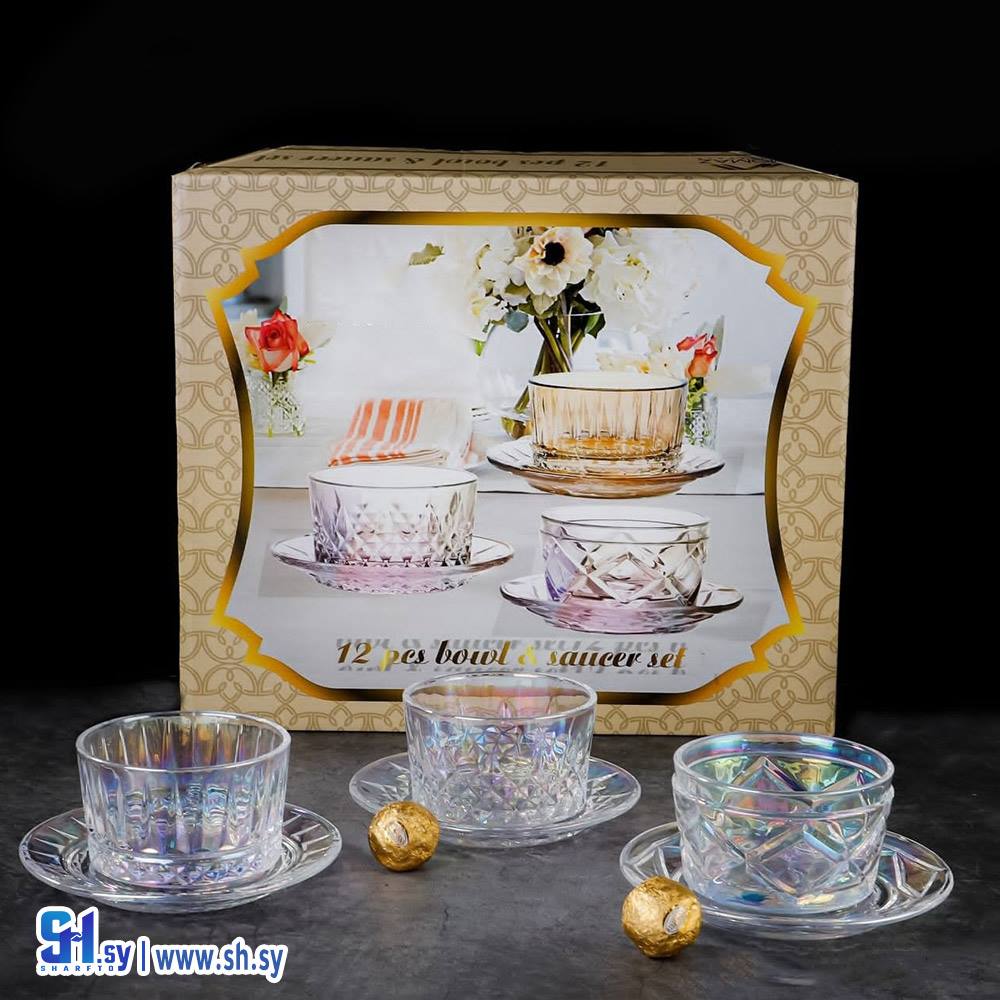 كاسات زجاج ملونة محجرة (المركز التجاري الصيني)