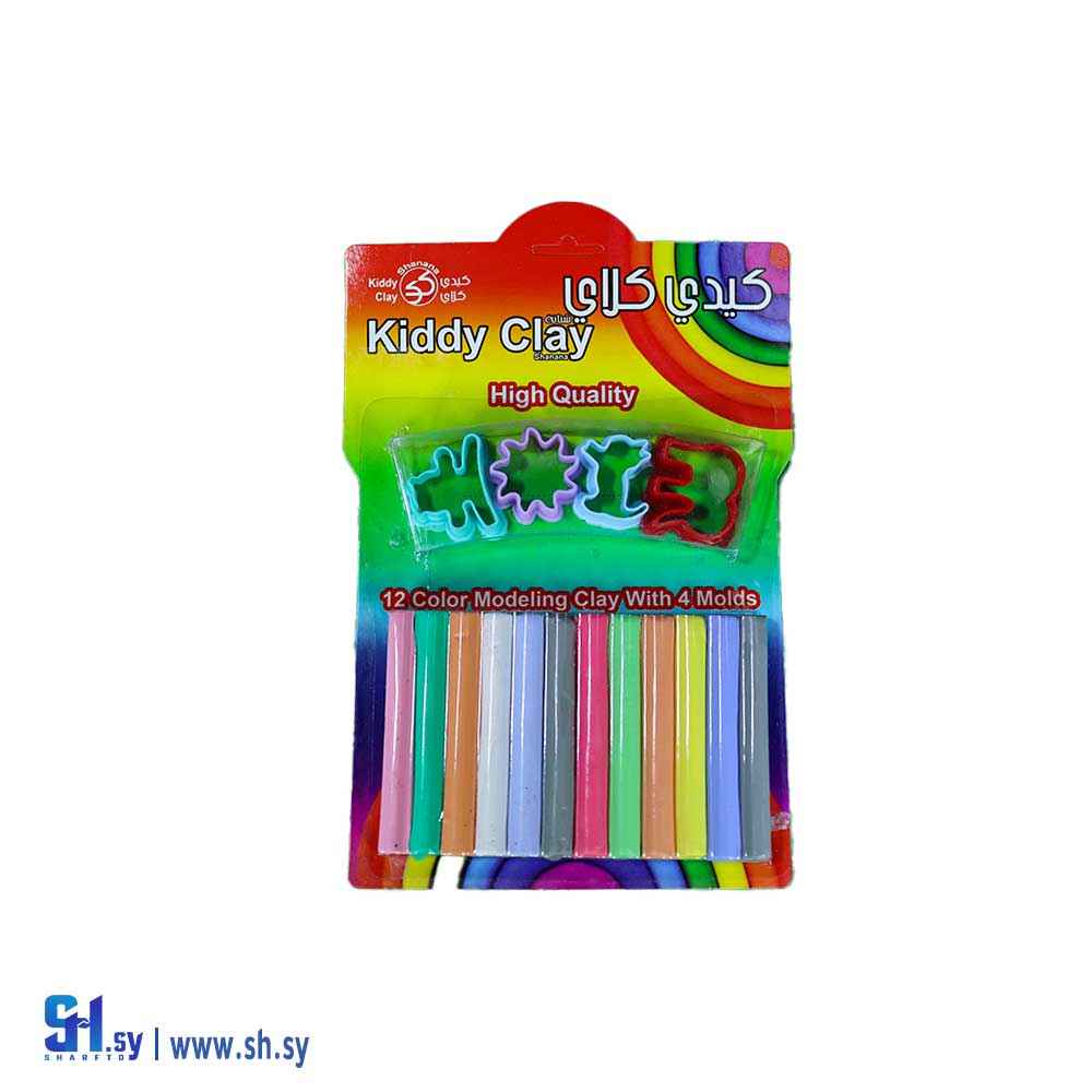 معجون اطفال 12 لون على كرت مع قوالب (SHANANA GROUP)