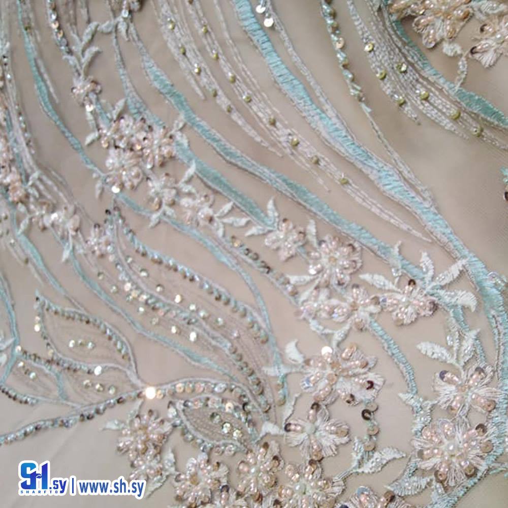 قماش تول مطرز شك نول 5 (أقمشة روز)