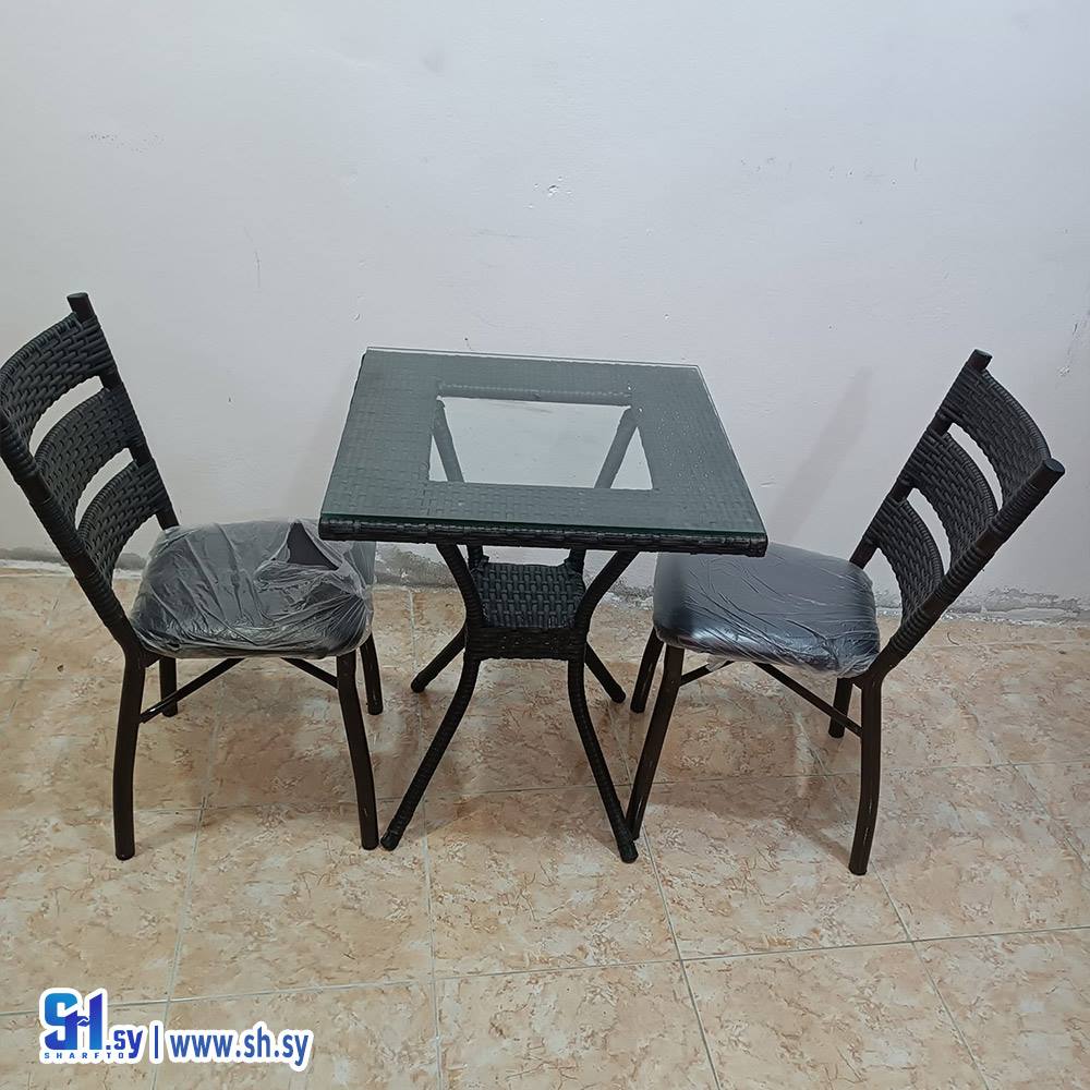 طاولة طعام رتان بلور حراري (معرض أبو أسامة)