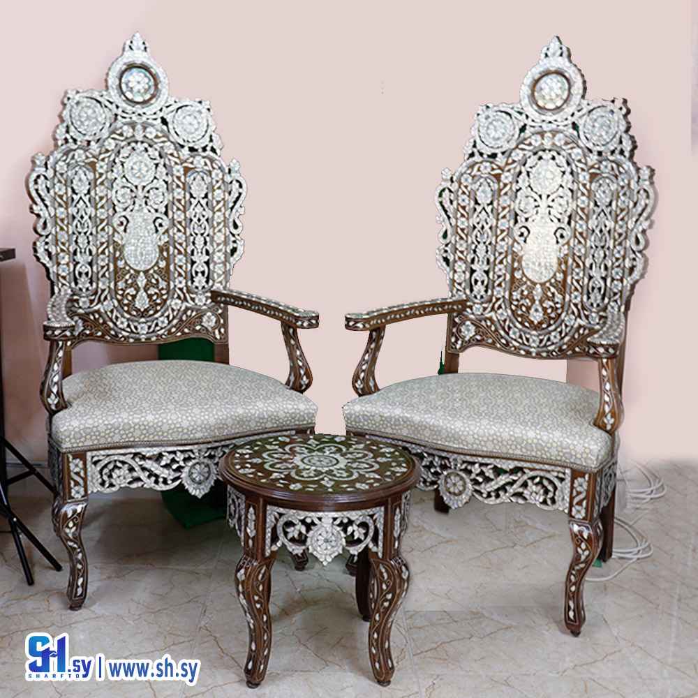 طقم كراسي موديل معجن ملكي (حاضنة دمر المركزية للفنون الحرفية)