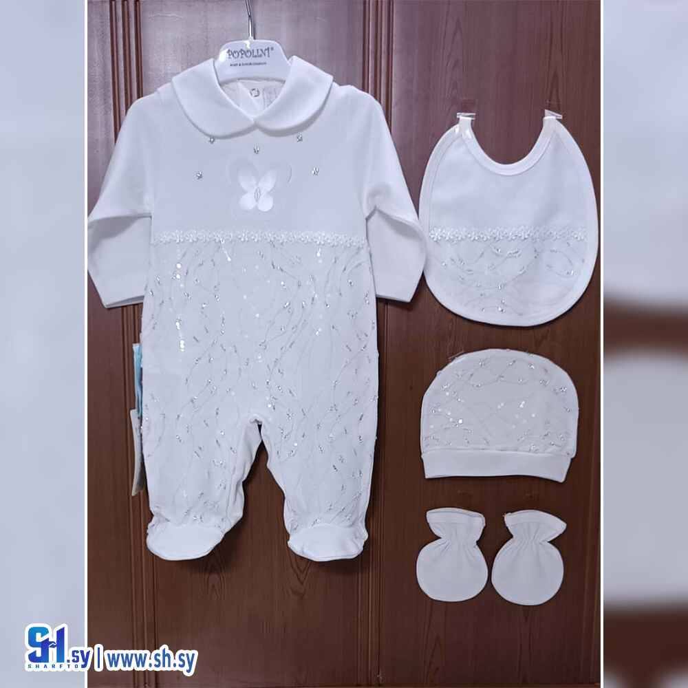 طقم بناتي بي بي تطريز وشك (Popolini)