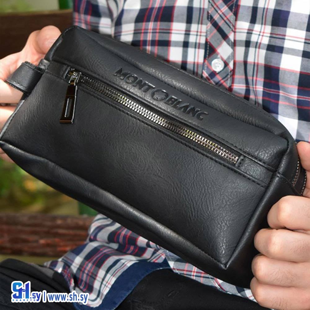 حقيبة يد رجالية قبضة ماركة mont blanc (طحلة)