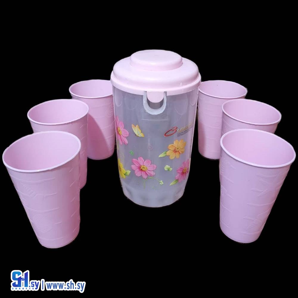 أبريق ماء مع كاسات (ألما بلاست)