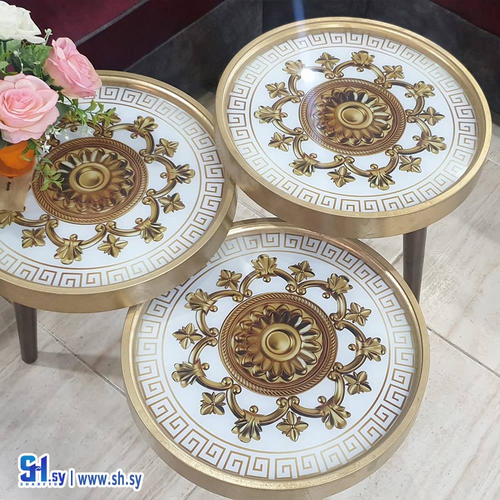 طقم طاولات زخرفة (مفروشات مريم)