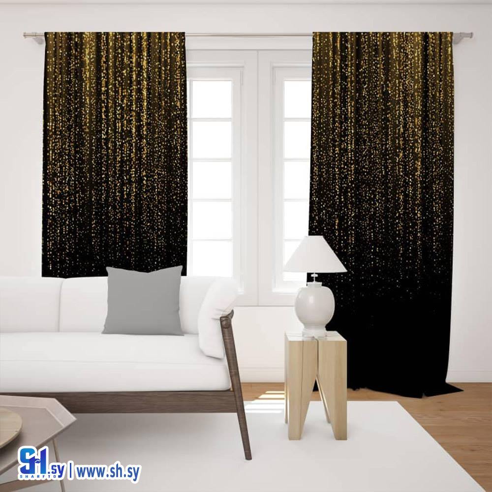 ستارة عصرية 3D بنمط أسقاط الذهبي (ستائر الصقر)