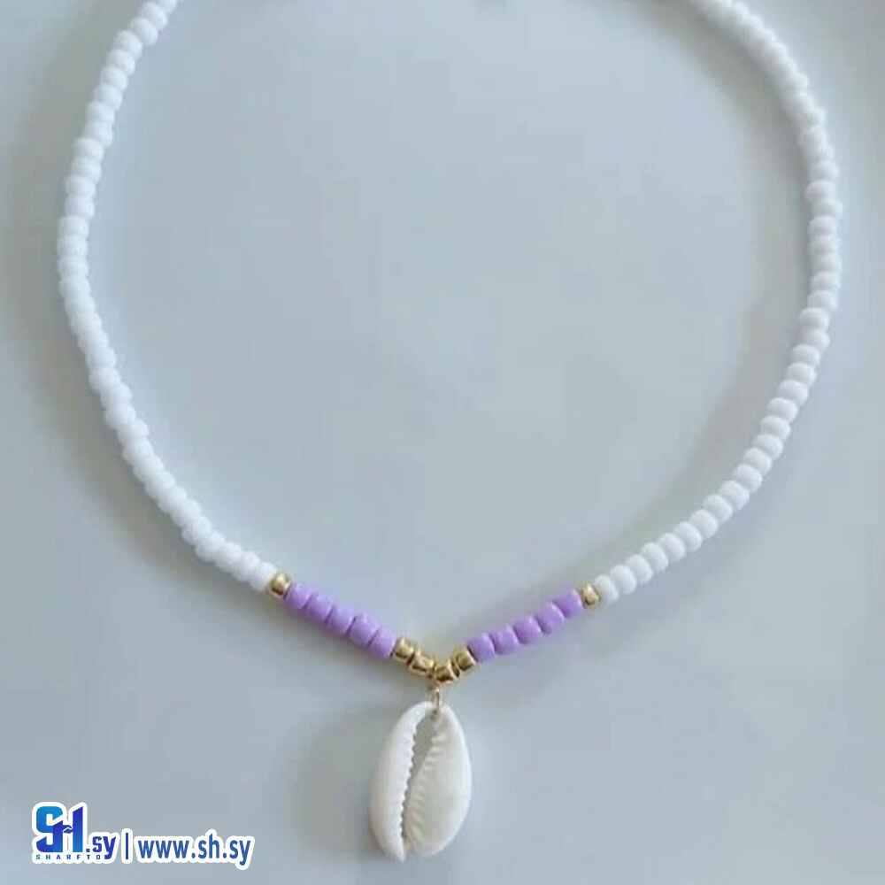 قلادة الخرز مع الصدفة (Mayar hand made)