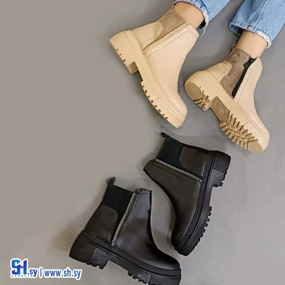 حذاء نسائي نعل بروتان طبي مخيط  مكفول+سحاب أصلي (شوز شيك)