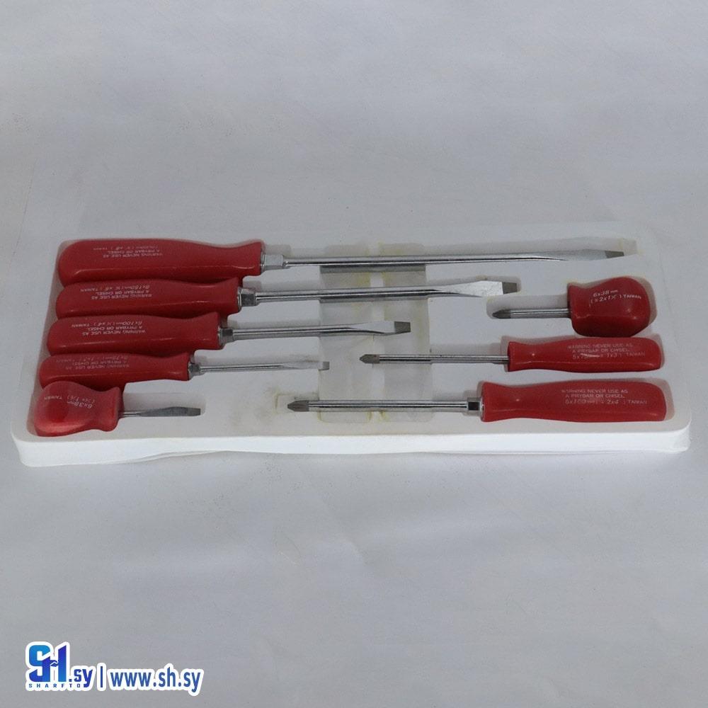 طقم مفكات كروم مغناطيس 1 (الأحمد)