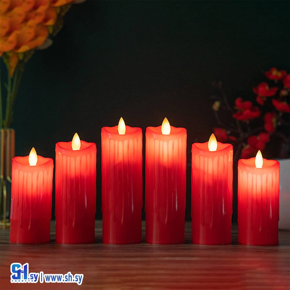 شمعة الكترونية حجم صغير وكبير  بدون لهب تعمل على البطارية (رؤية)