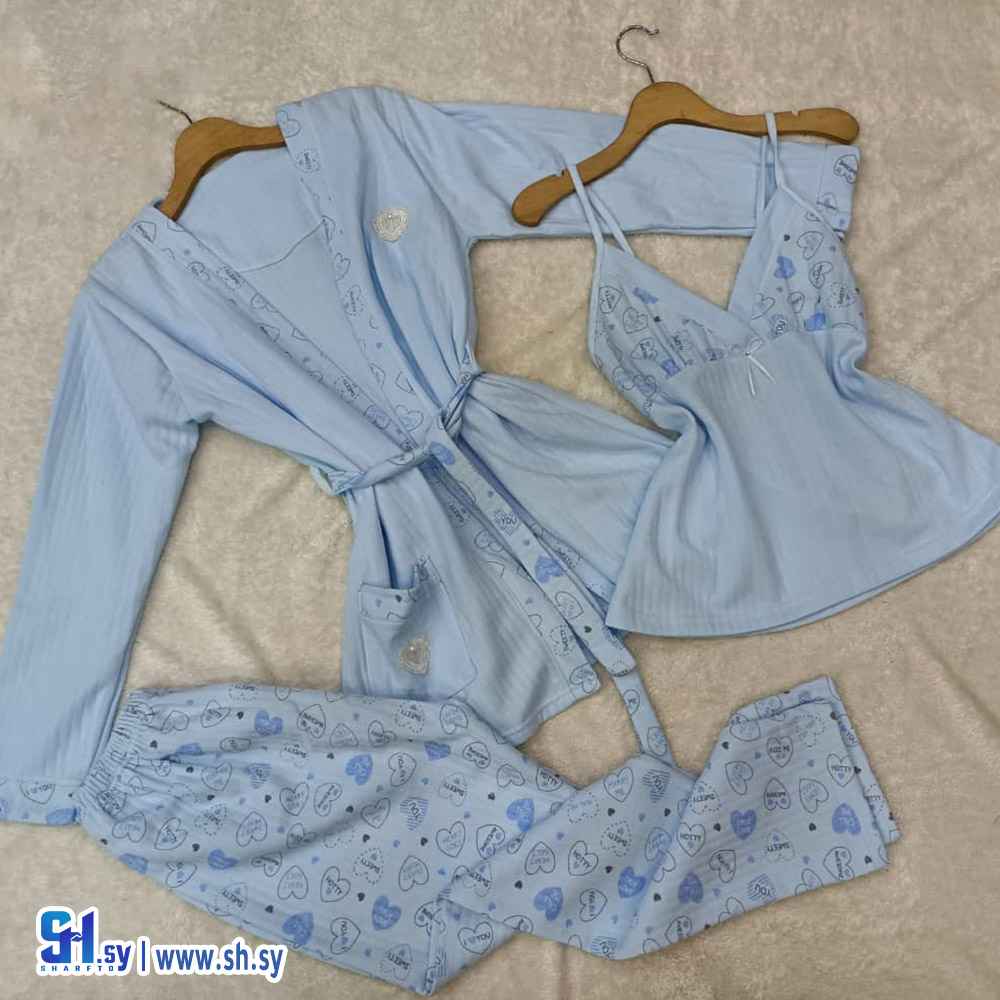 بيجامة 3 قطع قطن (Girly Lingerie)