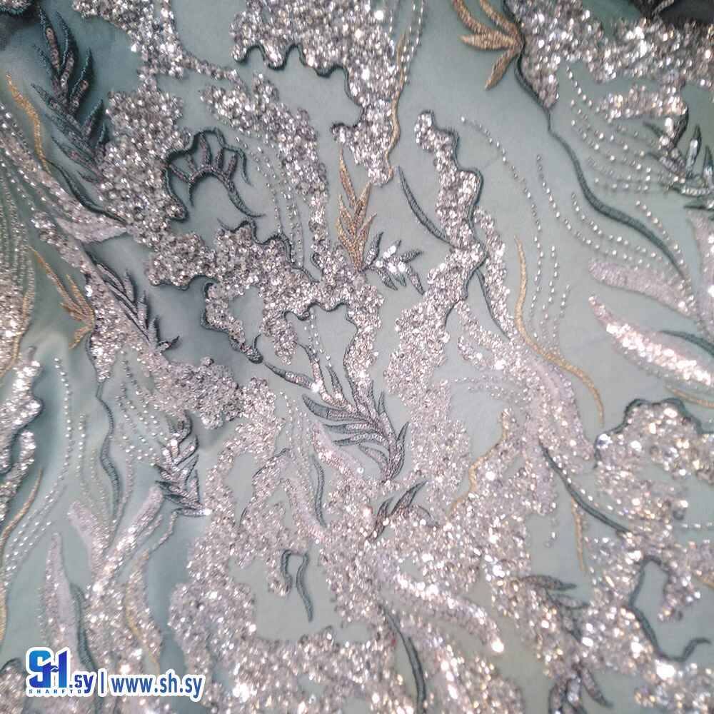 قماش تول مطرز 4 (أقمشة روز)