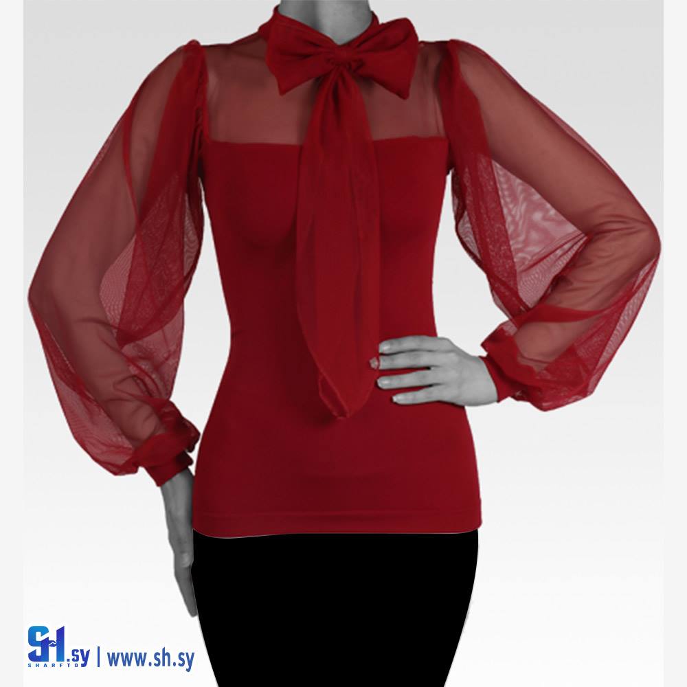 كنزة شيفون مع بيبيون  4125\B (سوليتير)